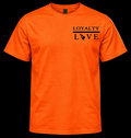 🧡🖤 Love on Fire Tee — Orange / Black